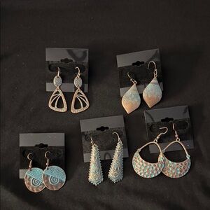 Artisan Copper and Turquoise Earring Collection